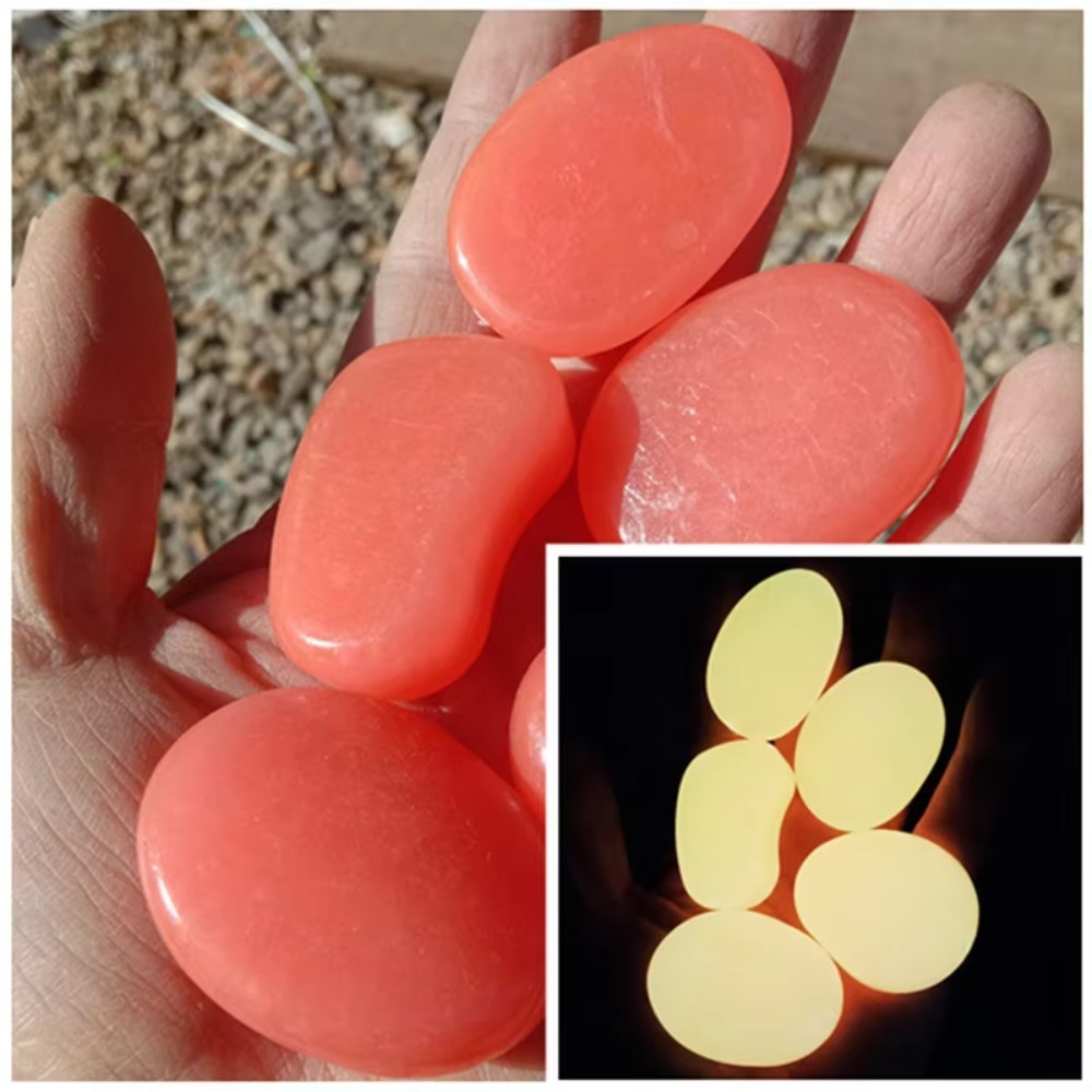 Fish Tank Gravel - 10pcs ตกแต่ง 4.5 ซม.Luminous Pebbles GLOW