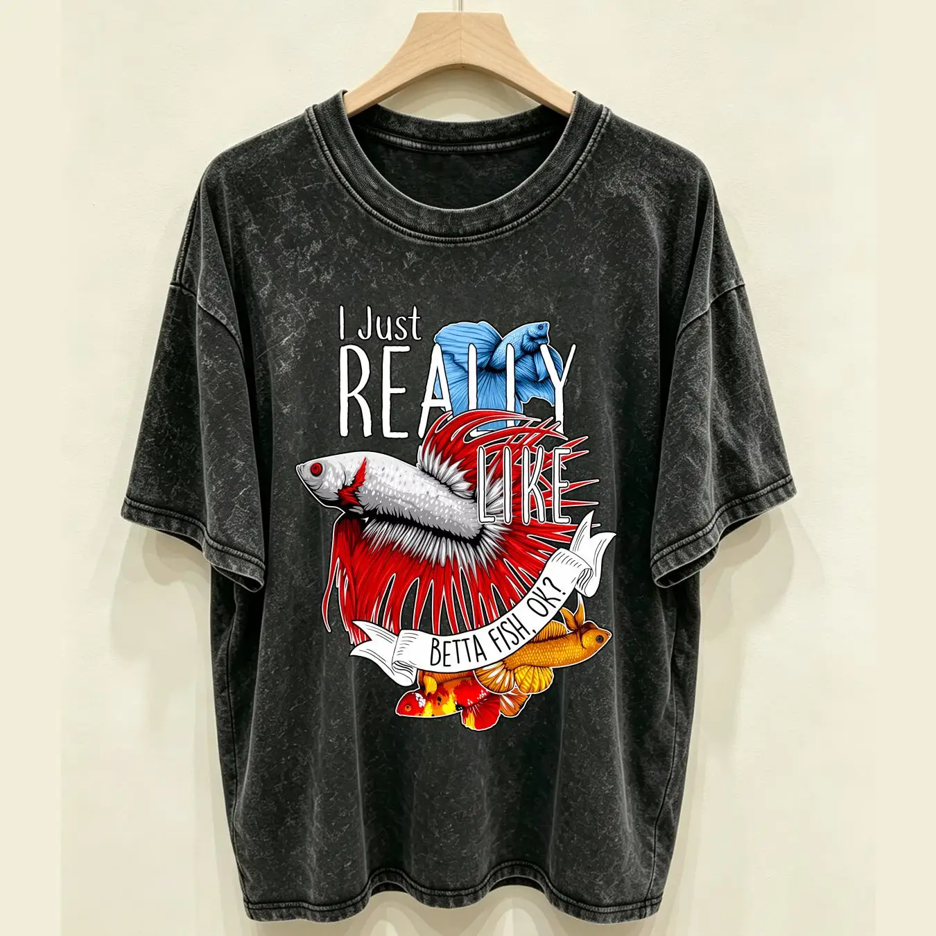 Aquarium Fish Keeping - เสื้อยืดลายปลาแบตตา ตลก น่ารัก สำหรับคนรักปลา ปลาสยาม ปลาต่อ