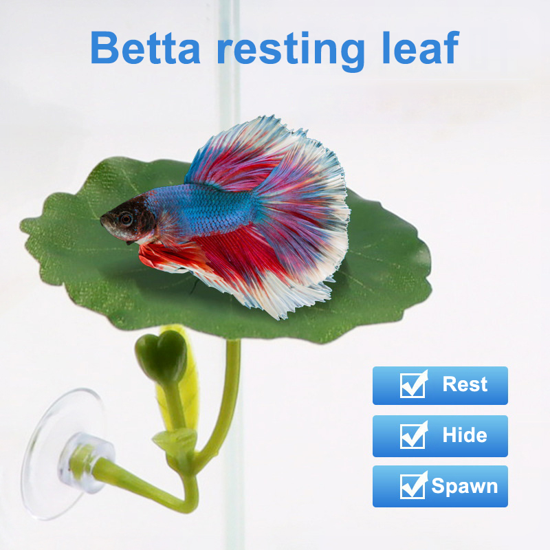 Aquarium Fish Betta - (Ce14)1/5PC ต้นไม้ใบเขียวสำหรับปลาแบตตา ช่วยลดความเครียด ปลอดภัยสำหรับตู้ปลา พร้อมถ้วยดูดติดตู้ปลา ของตกแต่งตู้ปลาแบบพืชปลอม