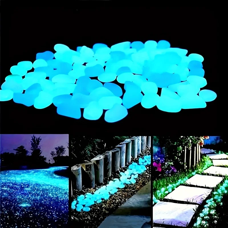 Aquarium Light - หินเรืองแสง ไฟกลางคืน หินประดับตู้ปลา 100 ชิ้น ของตกแต่งสวน