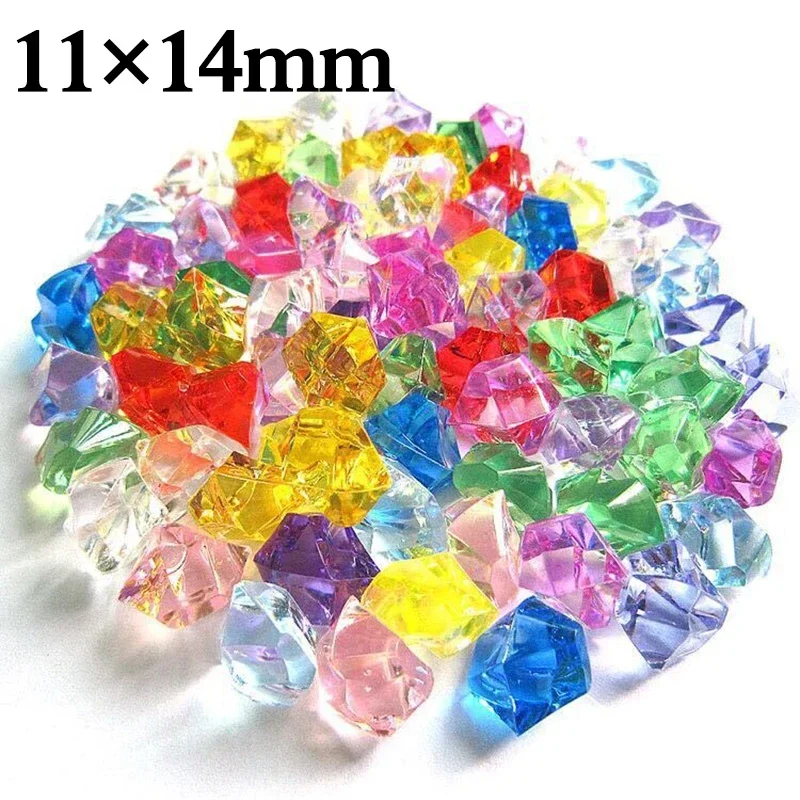Fish Tank Gravel - 200 PCS อัญมณีอะคริลิคหินสีสันบด ICE Rocks Aquarium
